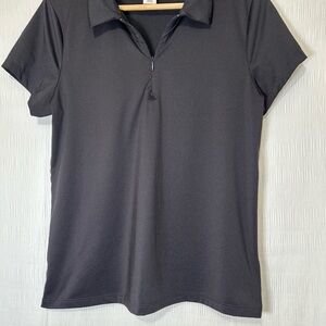 Tommy Bahama Golf Black Fitted Polo Short Sleeve Tee